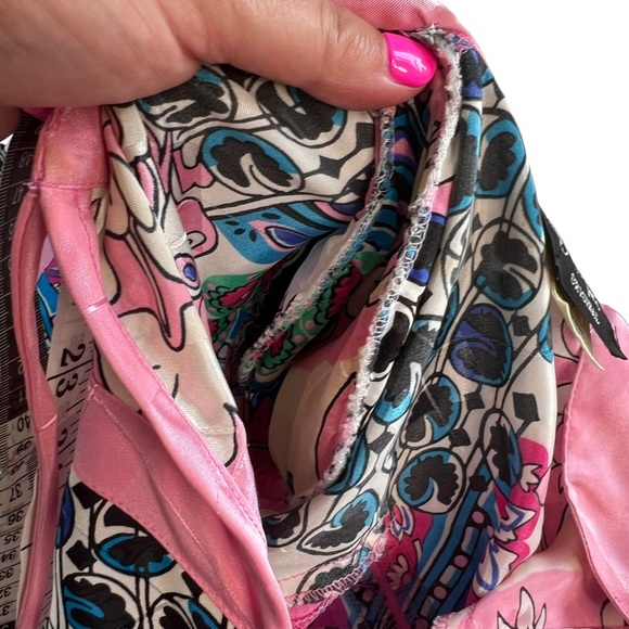 Vintage 80’s Diane Freis Georgette Colorful Abstract Pattern Drop Waist Dress OS - Picture 11 of 16